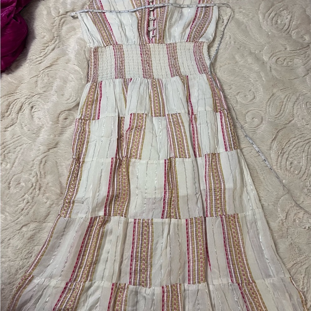 J. Crew Pink and Cream Striped Maxi Dress